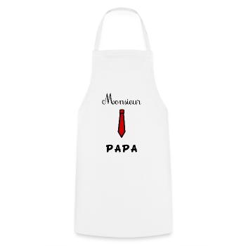 FROHER VATERTAG. PAPA. VATERTAG - Kochschürze - Weiß - Vorne - AI Model Male 185 dark (185cm)