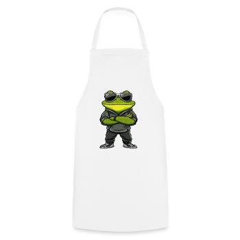 Frosch Comic Cool - Kochschürze - Weiß - Vorne - AI Model Male 185 dark (185cm)