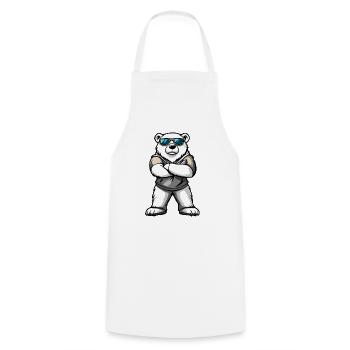 Polar Bear Comic - Cooking Apron - white - Front - AI Model Male 185 dark (185cm)