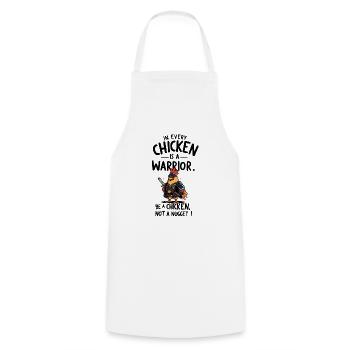 Chicken as a warrior - Cooking Apron - white - Front - AI Model Male 185 dark (185cm)