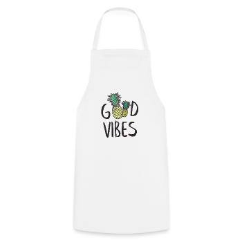 good vibes_v1 - Kochschürze - Weiß - Vorne - AI Model Male 185 dark (185cm)