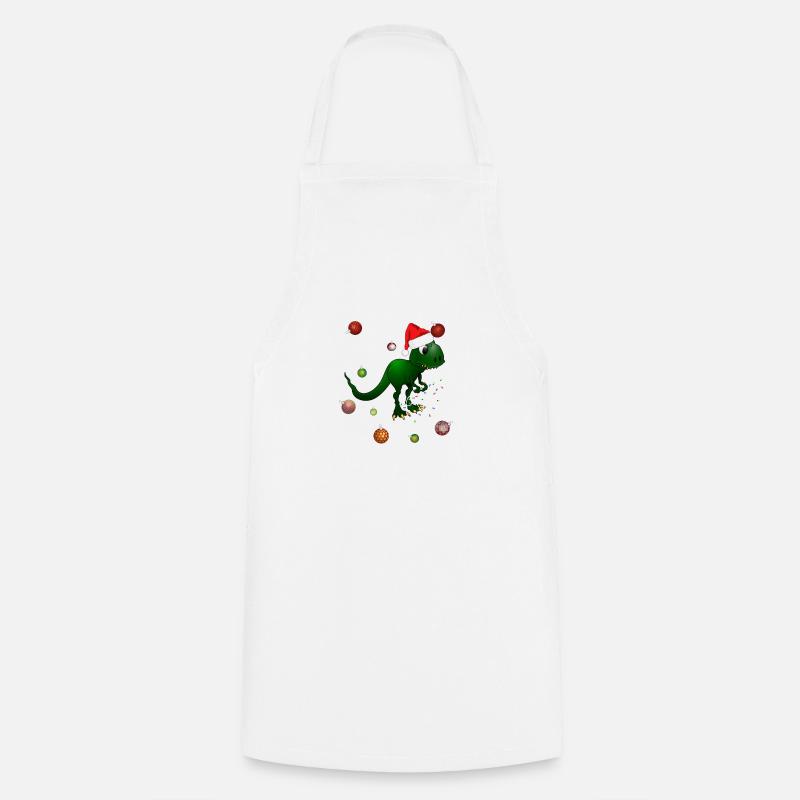 Christmas Dinosaur Rawr - Cooking Apron - white