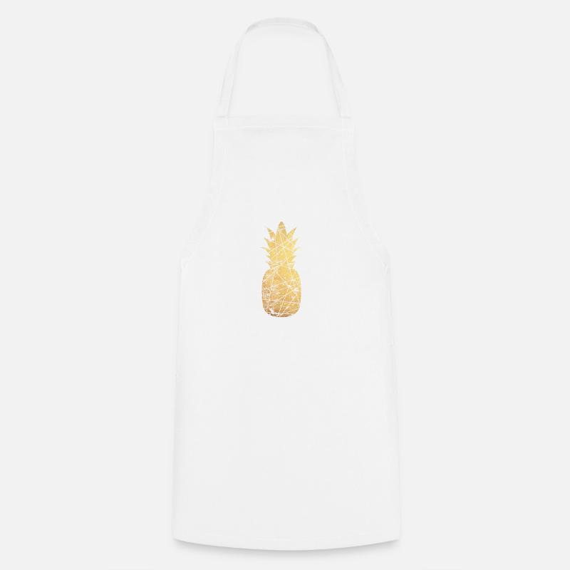 gold pineapple - Cooking Apron - white