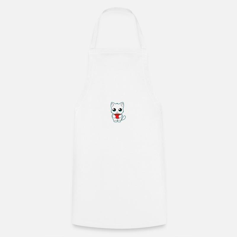 Cats - Coffee - Swearing - Gift - Cooking Apron - white