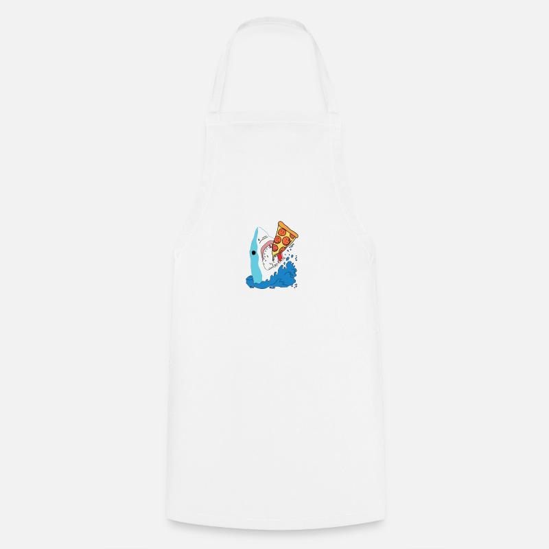 Pizza Shark Graphic - Cooking Apron - white