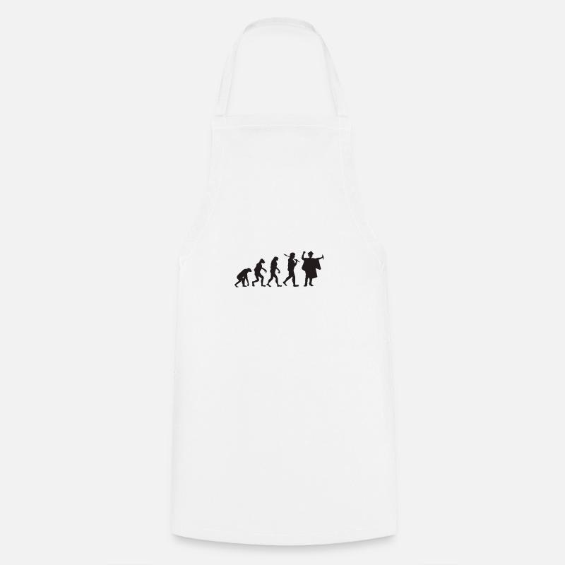 Abschlussfeier - Evolution - Geschenk - Kochschürze - Weiß