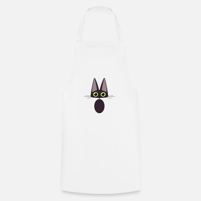 Black cat - Cooking Apron - white