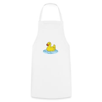 Relâchez le canard de canard Quackin qui grince - Tablier de cuisine - blanc - Devant - AI Model Male 185 dark (185cm)