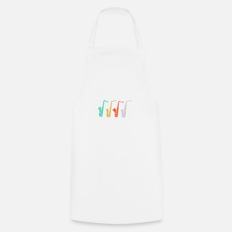 saxophone - Cooking Apron - white