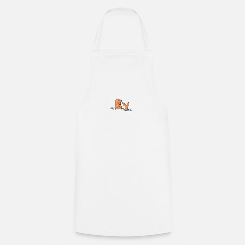 Seal - Seal while bathing - Cooking Apron - white