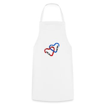 Carabiner Heart - climbing love partner gift - Cooking Apron - white - Front - AI Model Male 185 dark (185cm)