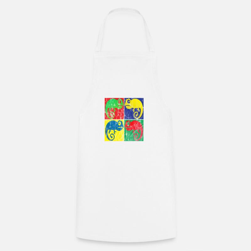 Caméléon Pop Art - Tablier de cuisine - blanc