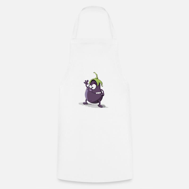 eggplant - Cooking Apron - white