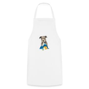 Pit Bull Terrier Pitbull Camping Camping Gift - Cooking Apron - white - Front - AI Model Male 185 dark (185cm)