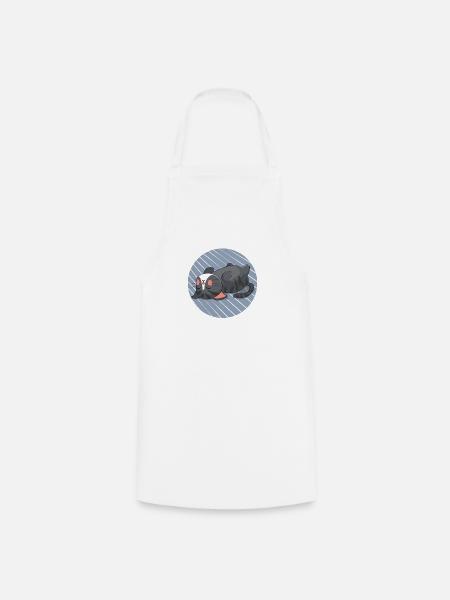 Schlafende Katze - Kochschürze - Weiß