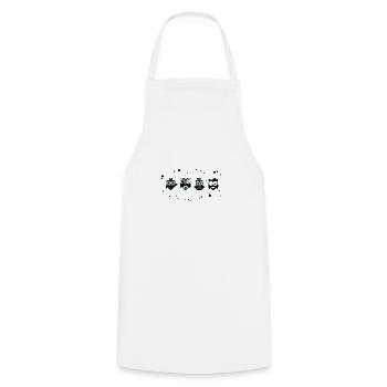 Petits hiboux drôles - noir et blanc - Tablier de cuisine - blanc - Devant - AI Model Male 185 dark (185cm)