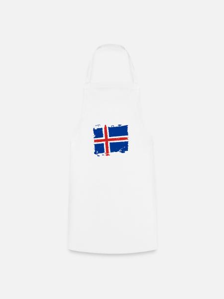 Ísland merkja - Island Flagge - iceland flag - Kochschürze - Weiß