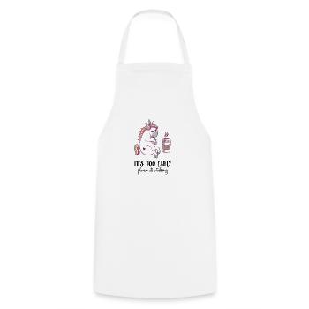 C'est trop tôt! Cadeau de fille de licorne de café - Tablier de cuisine - blanc - Devant - AI Model Male 185 dark (185cm)