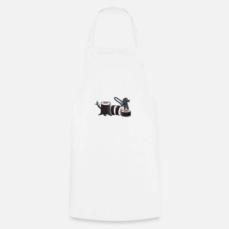 Sushi ninja with chainsaw - Cooking Apron - white