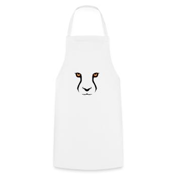 Cheetah, lion and leopard motif - Cooking Apron - white - Front - AI Model Male 185 dark (185cm)