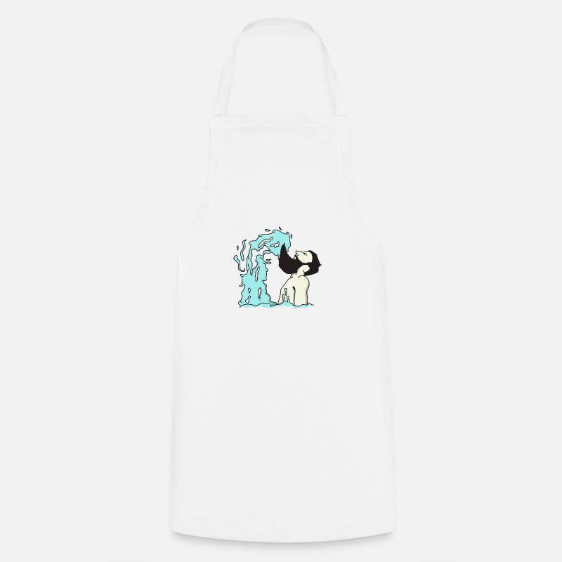 Beard wave - funny men with beard gift - Cooking Apron - white