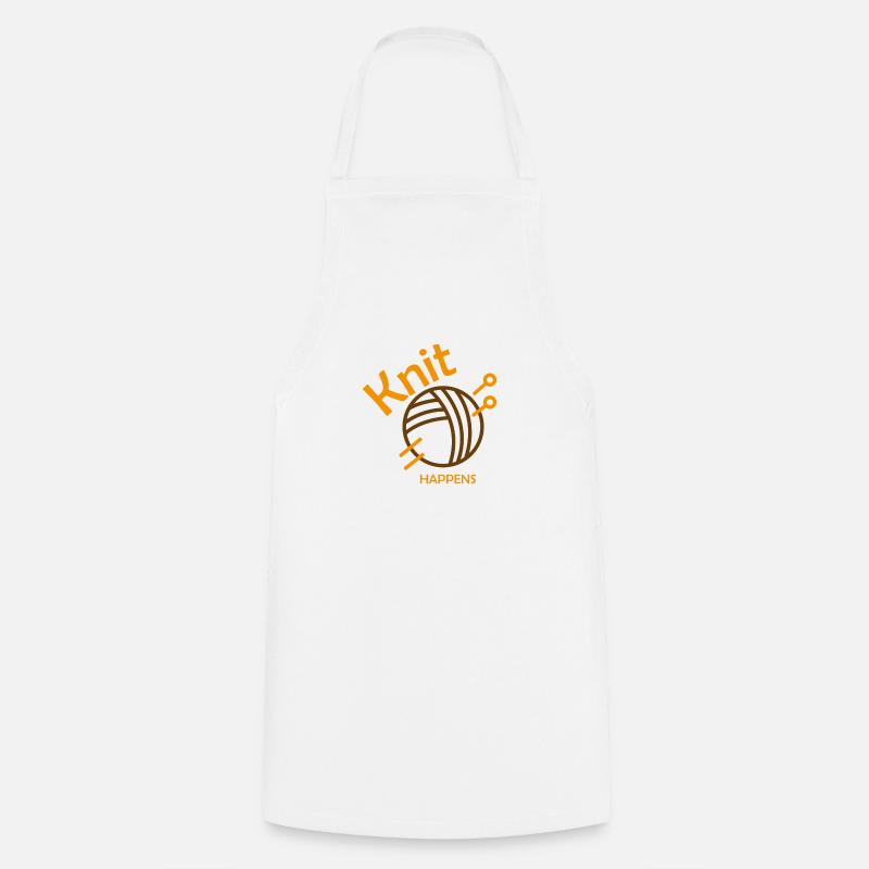 Knitting sewing handmade hobby - Cooking Apron - white