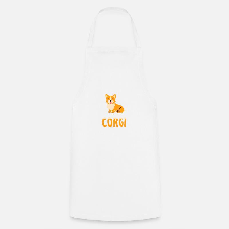 Anatomie d'un cadeau chien Corgi - Tablier de cuisine - blanc