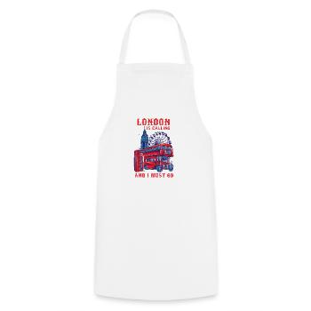 London calling shirt travel vintage England - Cooking Apron - white - Front - AI Model Male 185 dark (185cm)