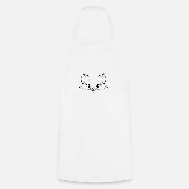Chat mignon - Tablier de cuisine - blanc