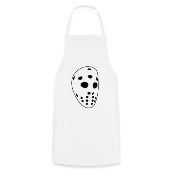 Masque de hockey rétro - Tablier de cuisine - blanc - Devant - AI Model Male 185 dark (185cm)