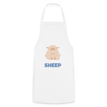 Holy Sheep! Süßes Schaf! - Kochschürze - Weiß - Vorne - AI Model Male 185 dark (185cm)
