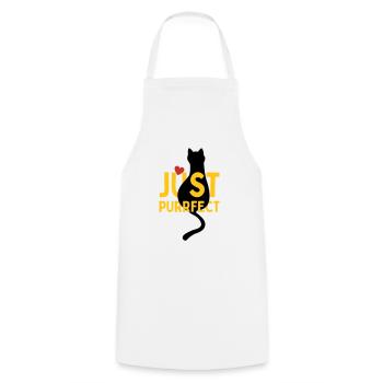 Pfotschafter Design: Just Purrfect chat avec cœur - Tablier de cuisine - blanc - Devant - AI Model Male 185 dark (185cm)
