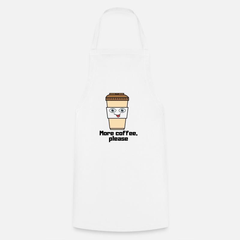 Plus de café s’il vous plaît - Tablier de cuisine - blanc