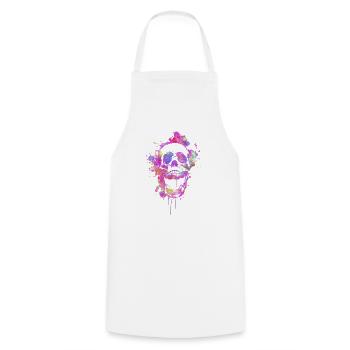 Cool & Trendy Abstrait Watercolor Skull - Tablier de cuisine - blanc - Devant - AI Model Male 185 dark (185cm)