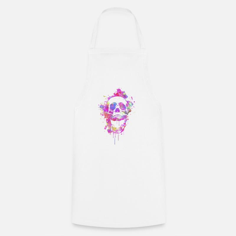 Cool & Trendy Abstract Skull - Cooking Apron - white