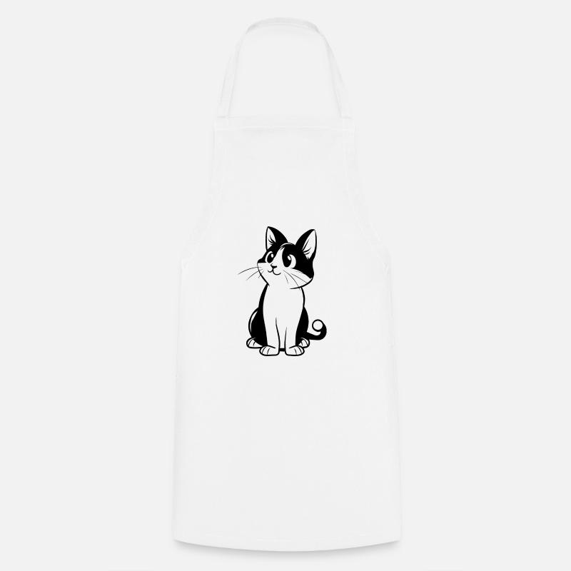 Katze Katzendame Katzenfreund Katzengesicht - Kochschürze - Weiß