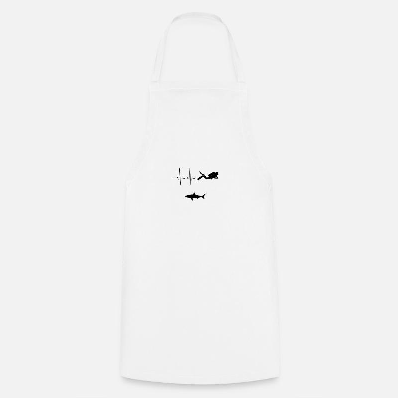 Diver diving shark underwater gift idea - Cooking Apron - white