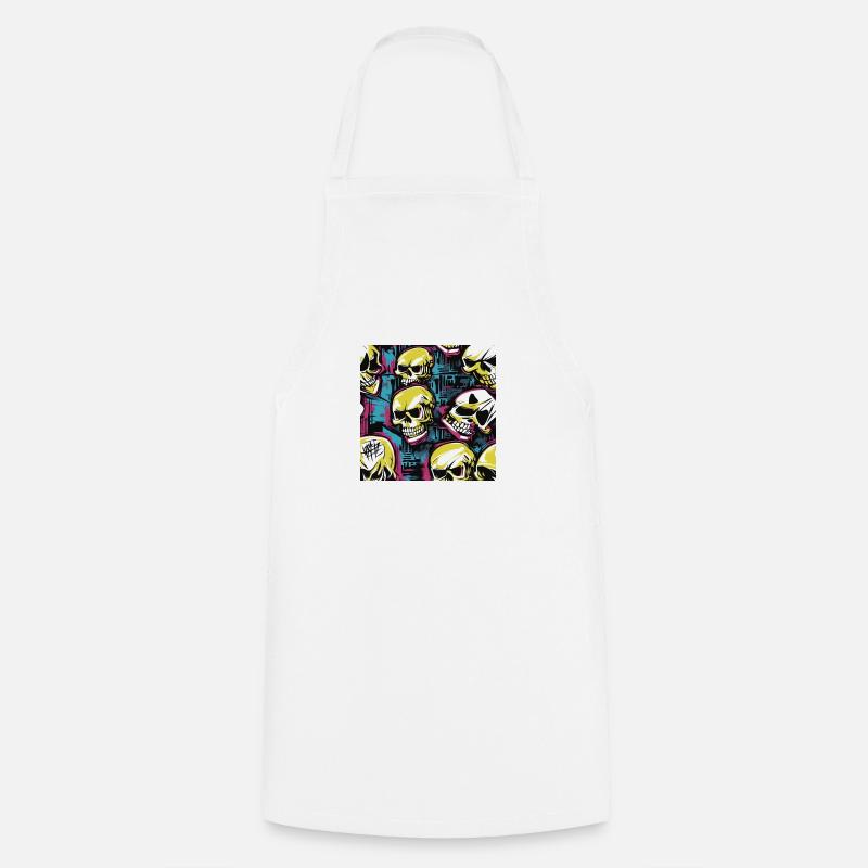 crâne de rue urbain#1 - Tablier de cuisine - blanc
