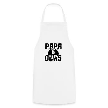 Papa ours - Tablier de cuisine - blanc - Devant - AI Model Male 185 dark (185cm)