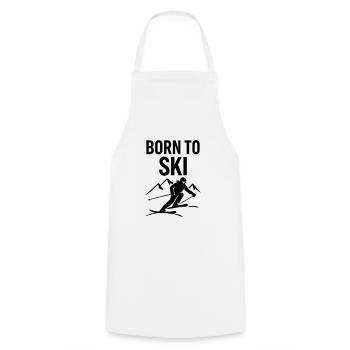 Born to Ski Geschenk für Skifahrer - Kochschürze - Weiß - Vorne - AI Model Male 185 dark (185cm)