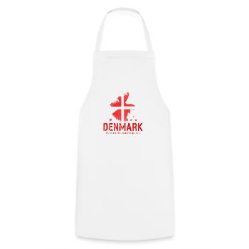 denmark 2024 red white - Kochschürze - Weiß - Vorne - AI Model Male 185 dark (185cm)