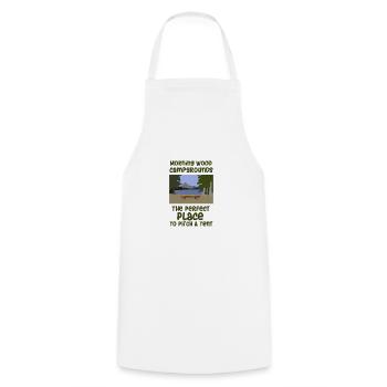 Camping slogan camping - Tablier de cuisine - blanc - Devant - AI Model Male 185 dark (185cm)