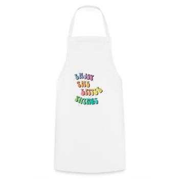 Enjoy little things - Gift idea - Gift - Cooking Apron - white - Front - AI Model Male 185 dark (185cm)
