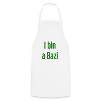 I bin a Bazi – Bayerischer Spruch mit Humor - Kochschürze - Weiß - Vorne - AI Model Male 185 dark (185cm)