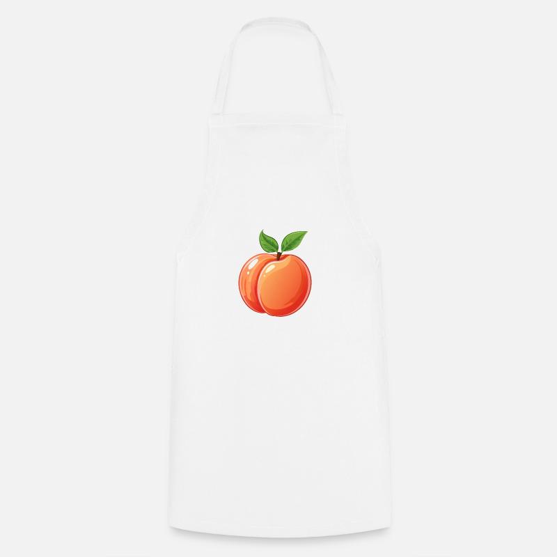 Pêche Pêche Fruit Fruit Dessin - Tablier de cuisine - blanc