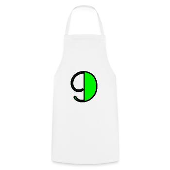 9. 9 ANS. 9e ANNIVERSAIRE. ANNIVERSAIRE 9 ANS. 9 - Tablier de cuisine - blanc - Devant - AI Model Male 185 dark (185cm)