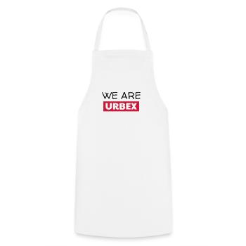 Urbex / Urban Exploration / Explorer / Cataphile - Cooking Apron - white - Front - AI Model Male 185 dark (185cm)
