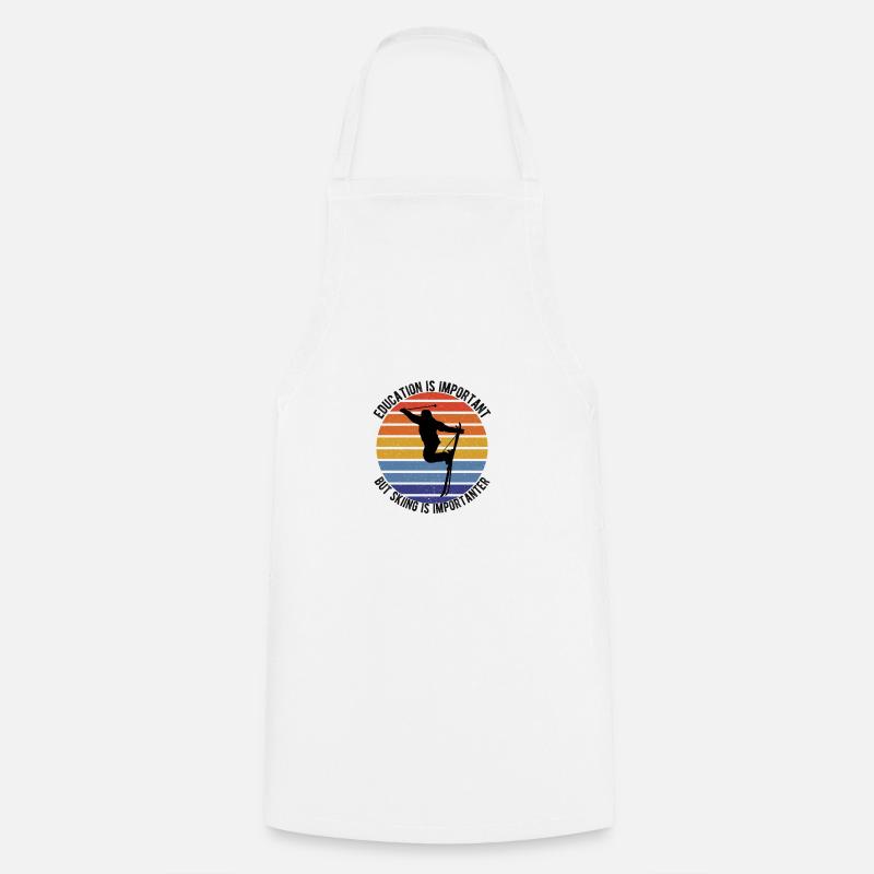 Skier - Cooking Apron - white