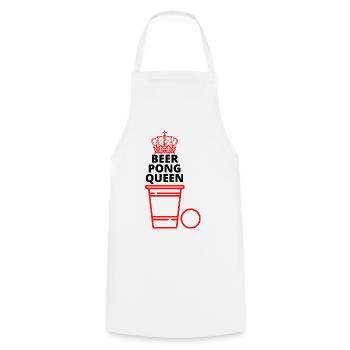 Beer Pong Queen - Cooking Apron - white - Front - AI Model Male 185 dark (185cm)