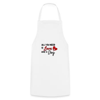 All You Need Is Love AND a Dog - Herz mit Pfote - Cooking Apron - white - Front - AI Model Male 185 dark (185cm)